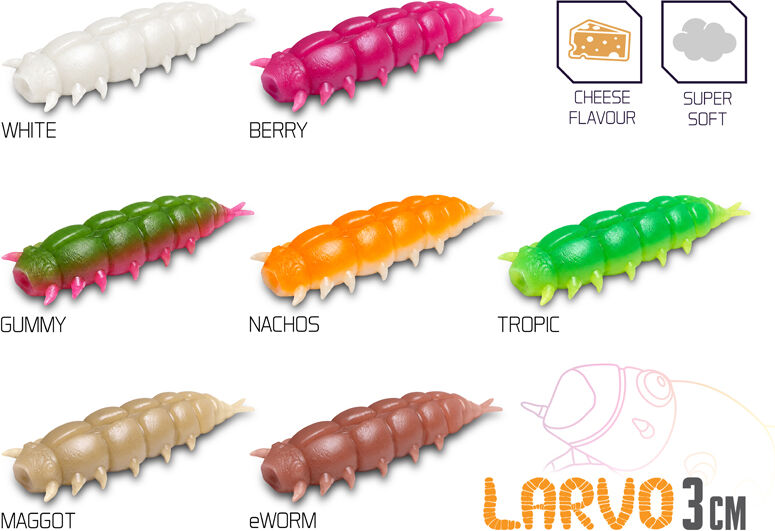 Leurre artificiel Delphin LARVO Cheese / 15 pcs 3cm / GUMMY 3cm / GUMMY