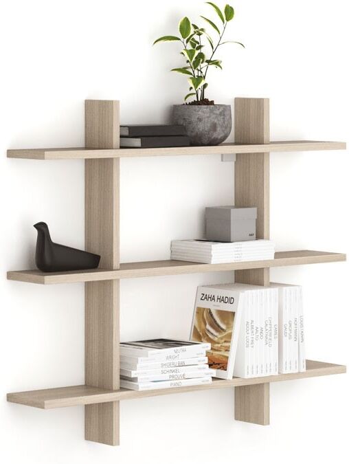 B2B Partner Büro-Wandregal dreifach SOLID, 1250 x 200 x 1075 mm, Eiche natur