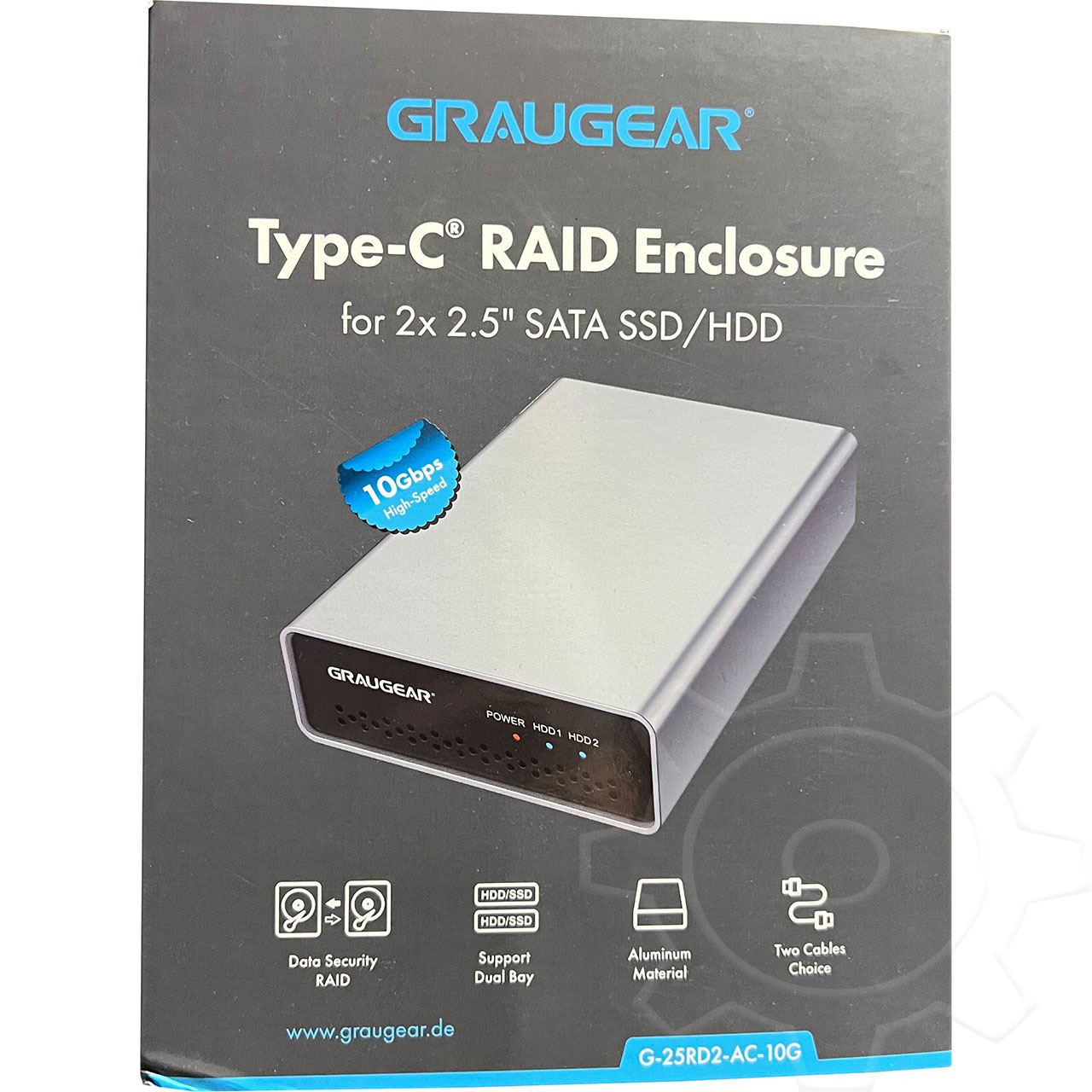 Graugear externes Raid Gehäuse 2x2,5"HDD/SSD USB 3.2 retail