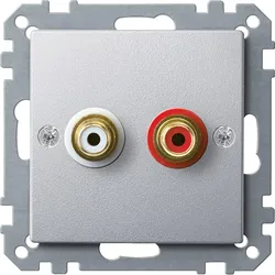 Merten MEG4350-0460 Steckdose für Audio Anschluss, aluminium, System M MEG43500460