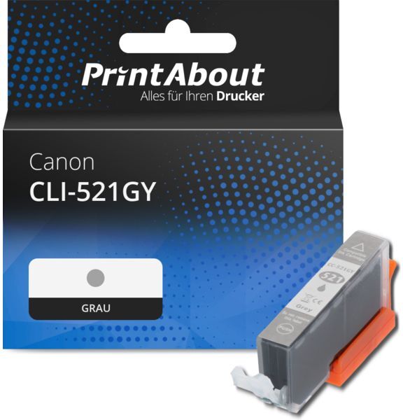 PrintAbout Druckerpatrone kompatibel mit Canon CLI-521GY - Grau