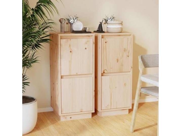 HEFZGDB Massivholz Sideboard Kiefer 31,5x34x75 cm mit 2 Türen - Massives Sideboard für Wohnzimmer aus Kiefernholz und MDF - Beistellschrank aus Kiefernholz mit Türen bietet reichlich
