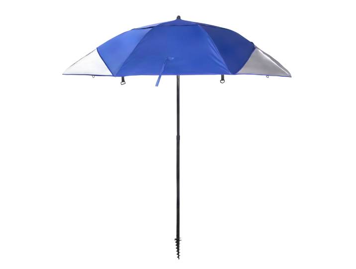Sonnenschirm Strandschirm mit Windschutz und Fenster 240 cm blau