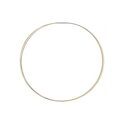 Halsreif JOBO, gold (goldfarben), Halsketten, Damen, Edelstahl, L: 42, 5-reihig Bicolor-Optik 42 cm
