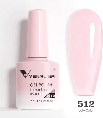 Inspire Picks Venalisa HEMA And TPO Free Glitter Gel Nail Polish Jelly Pink Nude Collection 512 Jelly Color