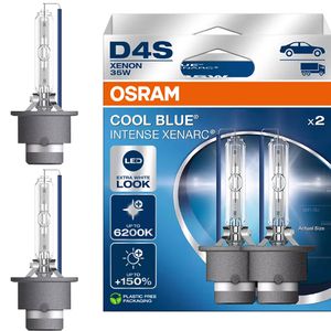 OSRAM Auto-Lampe Xenarc Cool Blue Intense, 6200 Kelvin, D4S, 42 V / 35 Watt, Scheinwerferlampe, Xenon, 2 Stück