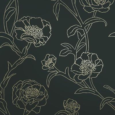 Tempaper Peonies Peel and Stick Wallpaper