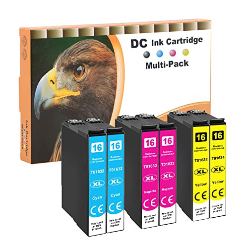D&C Inktpatronen compatibel met Epson 16 en 16XL voor Epson Workforce WF-2630, WF-2760, WF-2540, WF-2530, WF-2520, WF-2510, WF-2010, WF-2650, WF-2660, WF-2750 (6 stuks)