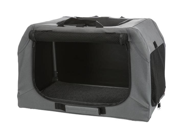 Tiertransportbox TRIXIE Soft Kennel Easy, S-M , grau, B:71cm H:49cm T:51cm, Polyester, Tiertransportbehälter, Tiertransportbox