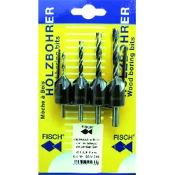 Holzspiralbohrer und Aufsteckversenker-Set, 4-teilig, 3 - 6mm