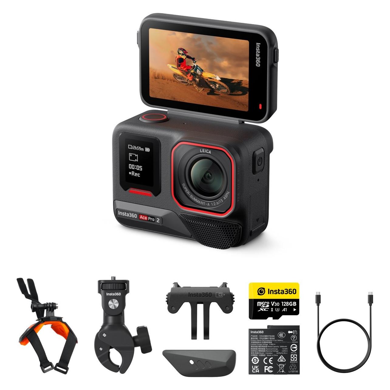 Insta360 Ace Pro 2 Actioncam Motorrad Combo (Bluetooth, WLAN) (CINSBBGA-02)