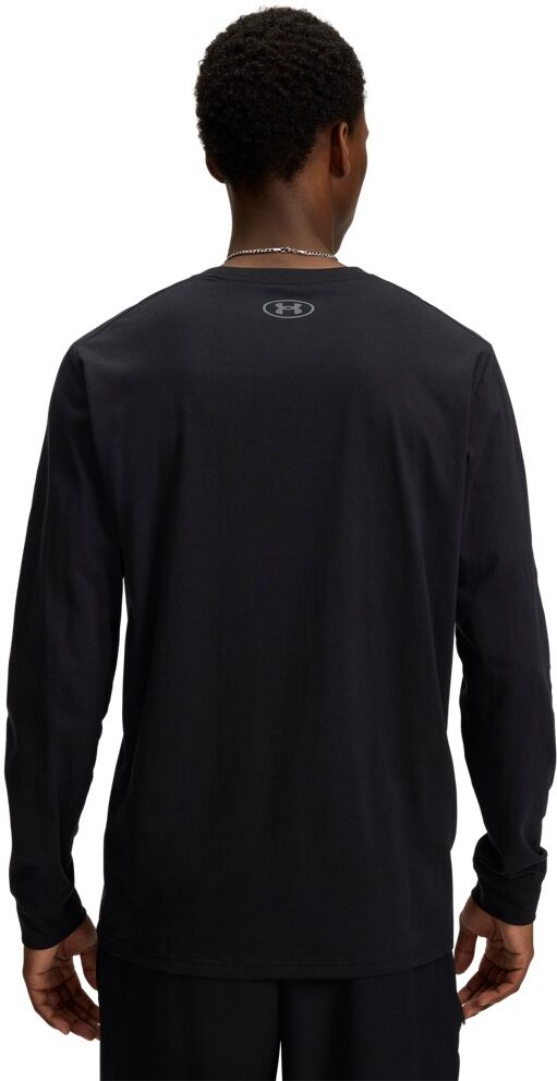 Langarmshirt UNDER ARMOUR "UA SPORTSTYLE LEFT CHEST LS", Herren, Gr. L, schwarz (schwarz, pitch gray), Obermaterial: 60% Baumwolle, 40% Polyester, Shirts Langarmshirt, Langarmshirt, aus Baumwolle und Polyester schwarz, pitch gray L