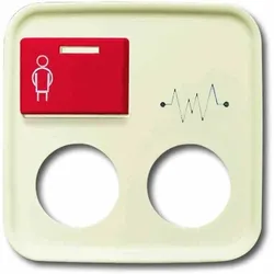 Busch-Jaeger Klinik Ruftaster, cremeweiß/elektroweiß, geeignet als Zentralplatte, busfähig, Einzel Ruf