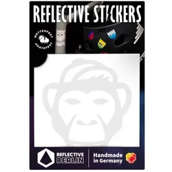 Reflective Berlin, Sticker, Reflexaufkleber Decals Monkey Weiss