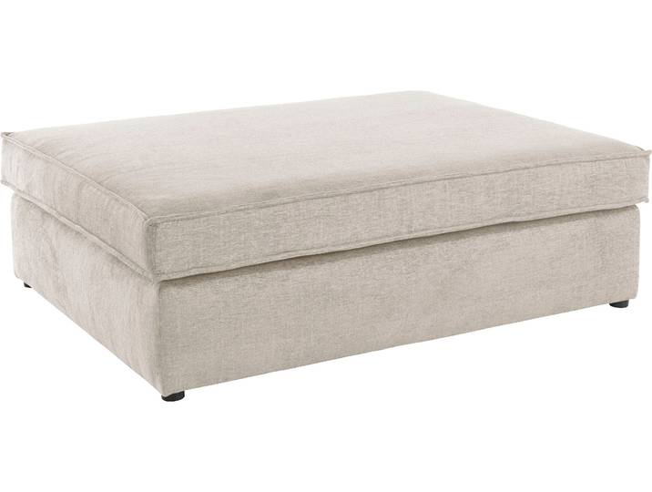 Polsterhocker, Baumwollmix, Beige, 130×43 cm, Fester Sitzkomfort, Landhaus, RAUM.ID