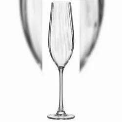 Nuform Champagneflöten - Optic Serie - 6 Stück - 26 cl - Kristallglas