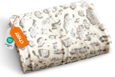 Cheer Collection Ultra Cozy Animal Print Faux Fur Reversible Throw Blanket