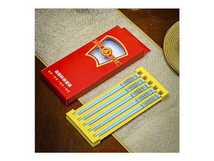 Porzellan Essstäbchen-Geschenksets mit Etui, Keramik wiederverwendbar blue 10 Paar spülmaschinenfest, rutschfest, chinesische und japanische Spülmaschinen-feste Keramik-Edelstöcke, asiatisches