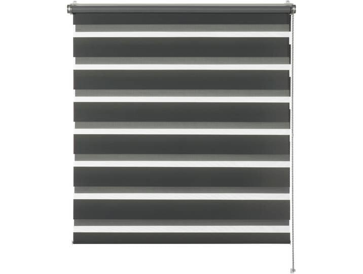 Doppelrollo Tilda , grau, B:90cm H:150cm, Polyester, SCHÖNER WOHNEN-KOLLEKTION, Rollos, Doppelrollo, geklemmt, silberne oder weisse Rollo-Technik