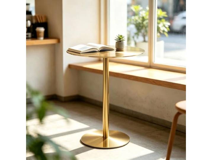 Runder Bartisch Thekenhöhe Bistro-Pub-Tisch kleine Beistelltische Küchen-Frühstücks-Esstisch，Cocktailtisch für Zuhause，Büro，Wohnzimmer，Kaffee-/Dink-Beistelltisch(60x60x95cm)
