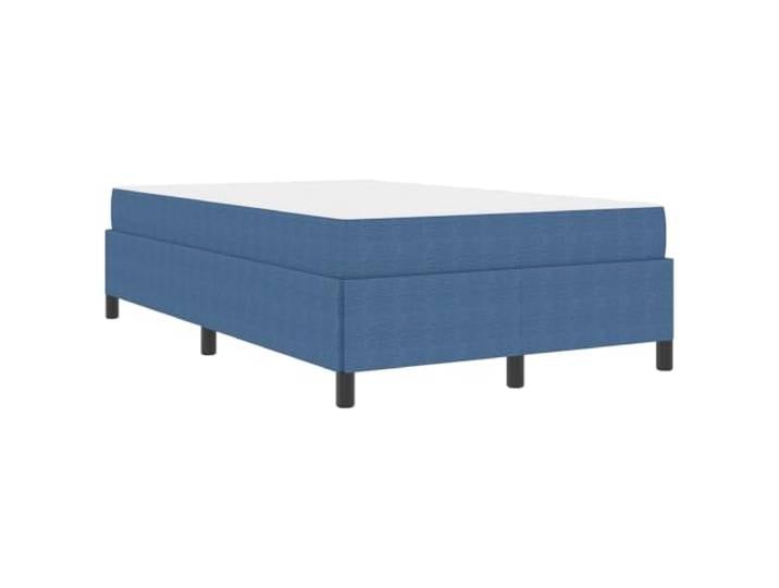 KKgypkn Bettrahmen mit Matratze 120x200 Blau, Taschenfederkern-Matratze, Bettgestell mit Matratze 120x200, modernes Design aus Holzwerkstoff und Stoff, weiße Stoffakzente, stabile