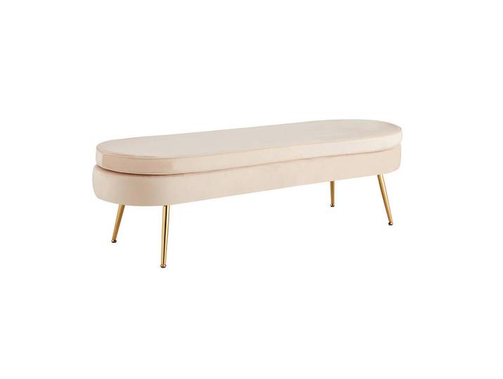 Livetastic Hocker, Beige, Metall, oval, 142x41x45 cm, Wohnzimmer, Hocker, Sitzhocker