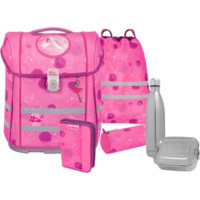 Schulranzen MCNEILL "Perfecto, Pinky", Kinder, Gr. B/H/T: 30cm x 38,5cm x 22cm, pink (pinky), Polyester, Rucksäcke, inkl. Federmäppchen, Turnbeutel, Schlamperrolle & Motivmagnet