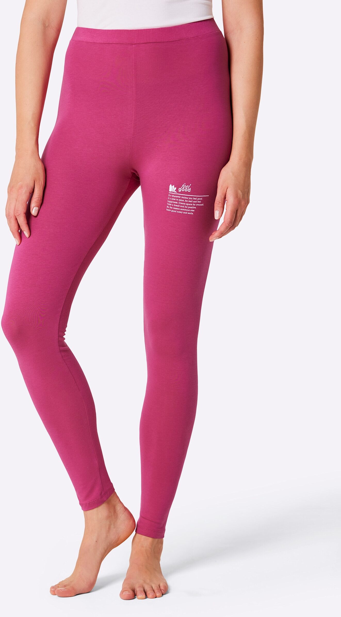 Leggings WITT "Leggings Leggings", Damen, Gr. 44/46, N-Gr, rosa (fuchsia), Single-Jersey, , Sportlich, Hosen Leggings