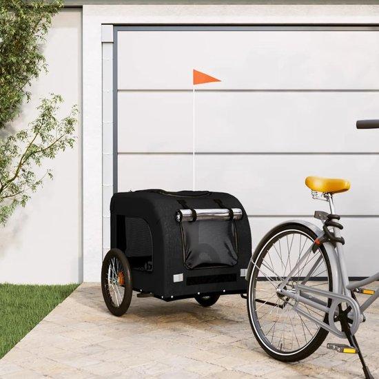 Famanu Hunde-Fahrradanhänger Wasserdicht Oxford 69x133x73,5 cm Schwarz