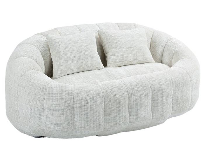 SeedWave Sofa mit 34 cm Rückenlehne, Chenille-Stoff, Memory Foam Füllung, 250 kg, 2 Kissen für Extra-Komfort, Doppelsitzer-Design, Lazy Sofa