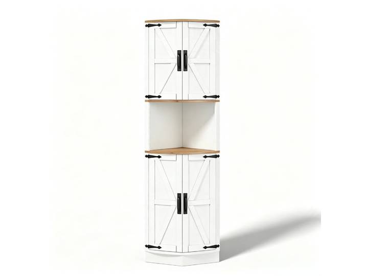 Desserte de cuisine en mdf blanc 40x40x180 cm