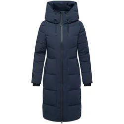 NAVAHOO Damen Steppmantel Lang Stepp Wintermantel gefüttert Anorak Parka Kapuze Schokokuss