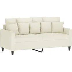 vidaXL 2-Sitzer-Sofa Creme 140 cm Samt