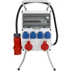 Baustromverteiler TD-S/FI Stromverteiler SKHU 2x16A 4x230V Schuko Elektroverteiler mit Kabel und Ständer Doktorvolt DV-0168-D