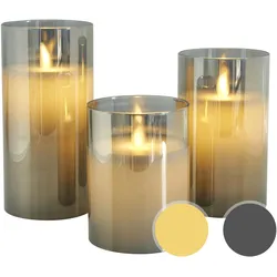 Candela Lights »Festival« LED Echtwachs-Kerzen 3er-Set Gold / mit Fernbedienung