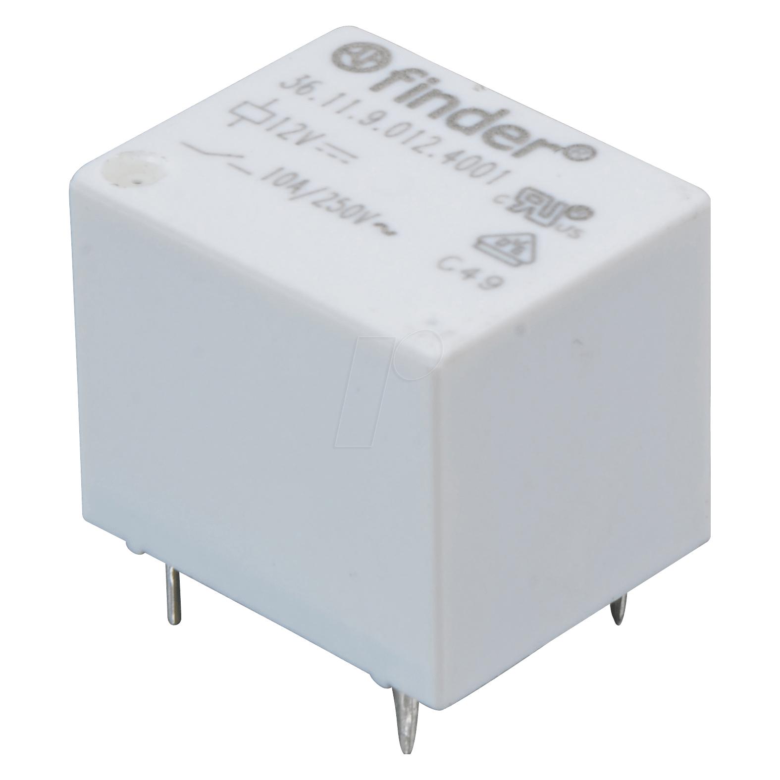 Finder Relay PCB SPDT miniature power 10A 12V (36.11.9.012.4011)
