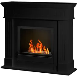Divina Fire Cambridge Bioethanol-Kamin, freistehender Bioethanol-Kamin, schwarzes Holz, 110 x 37 x 102 cm (Höhe)