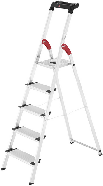 Hailo ProfiStep XXL, 5 marches, 1.68 m - Échelle en aluminium avec tréteau
