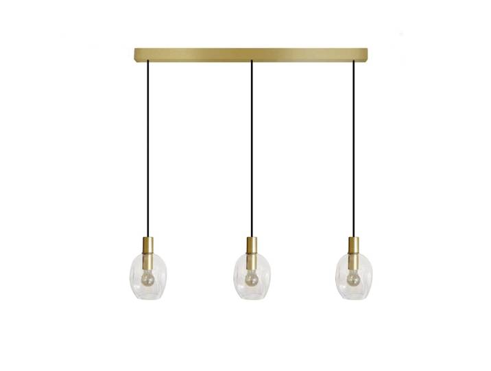 Lustre métal or H100cm Abatjour transparent