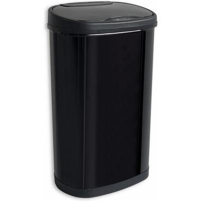 Rijoka Sensor Mülleimer 50L - mit 2x Fächern 20L + 30L - Edelstahl - Mülltrennung - Soft Close - Fingerabdruck frei - Modern Design - Schwarz