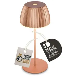 Briloner, Tischlampe, Brilo unplugged RIFFLE Akku Mini Tischleuchte mit Lichtkante - Kupfer (150 lm)