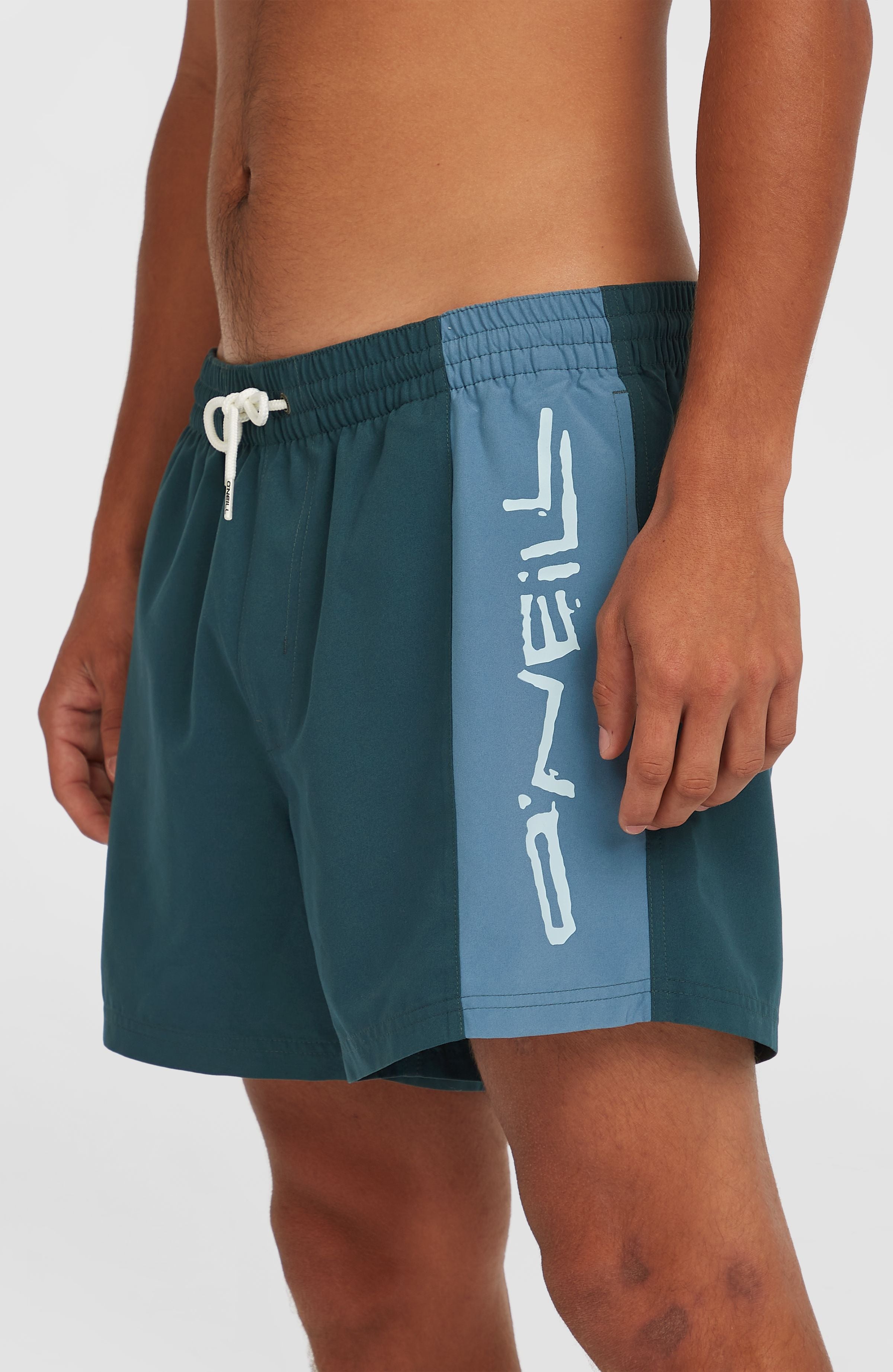 Badehose O'NEILL "O'NEILL RETRO 14'' SWIMSHORTS", Herren, Gr. M, N-Gr, grün (alma steel c), Obermaterial: 100% Polyester, Badehosen Badehose, mit Eingrifftaschen, schnell trocknendes Material, wasserabweisend alma steel c M, N-Gr