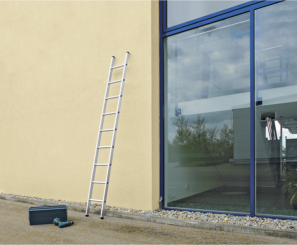 Anlegeleiter mit Sprossen, Breite 350 mm, Holm 58 x 25 mm, 7 Sprossen MUNK