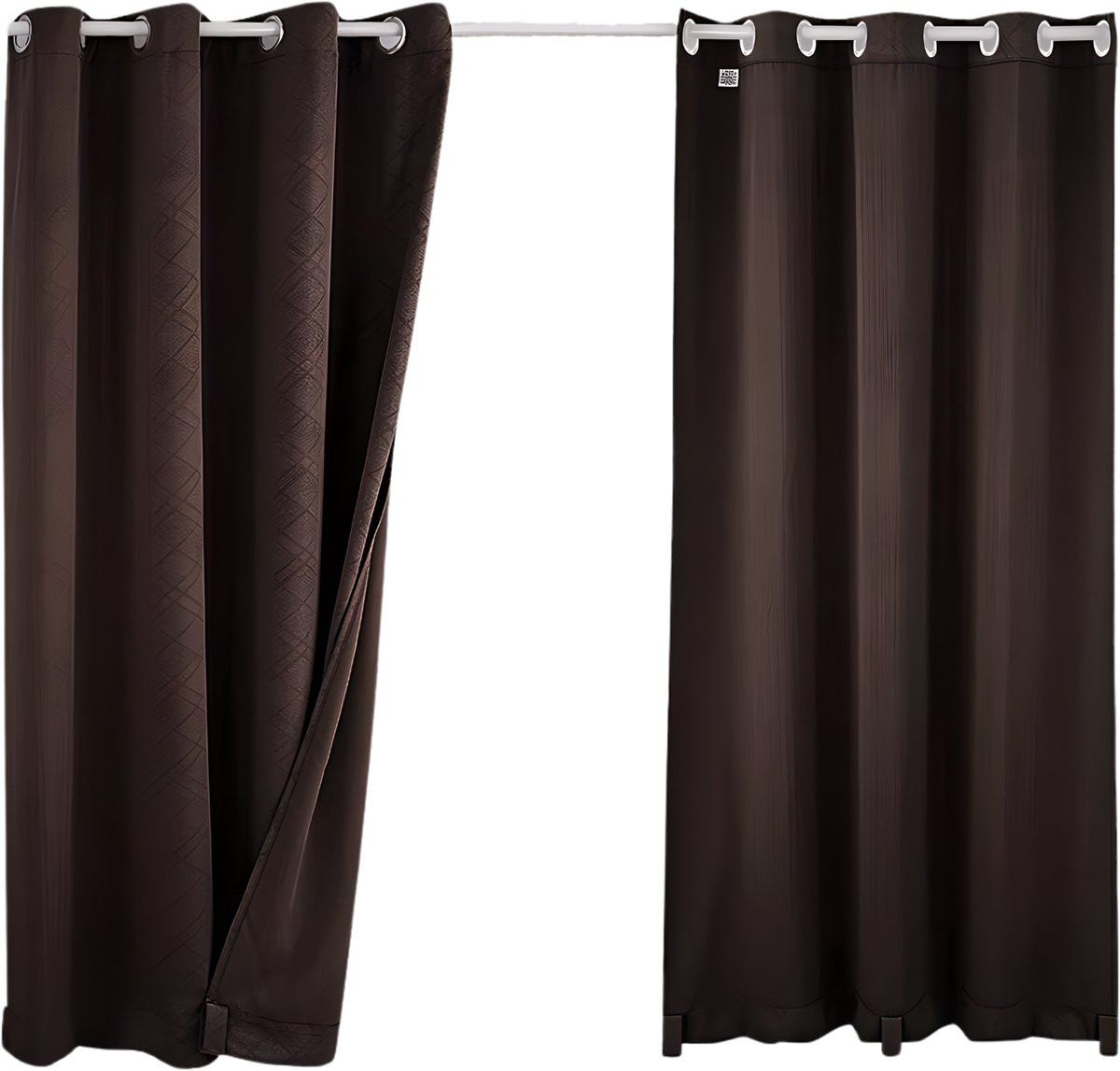 Happiq Buitengordijnen 2 stuks Koffiebruin Semi-transparant B/H: 132 x 275 cm