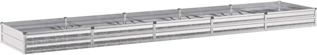 Rio Outdoor Raised Garden Bed Silver 24cm H x 400cm W x 80cm D