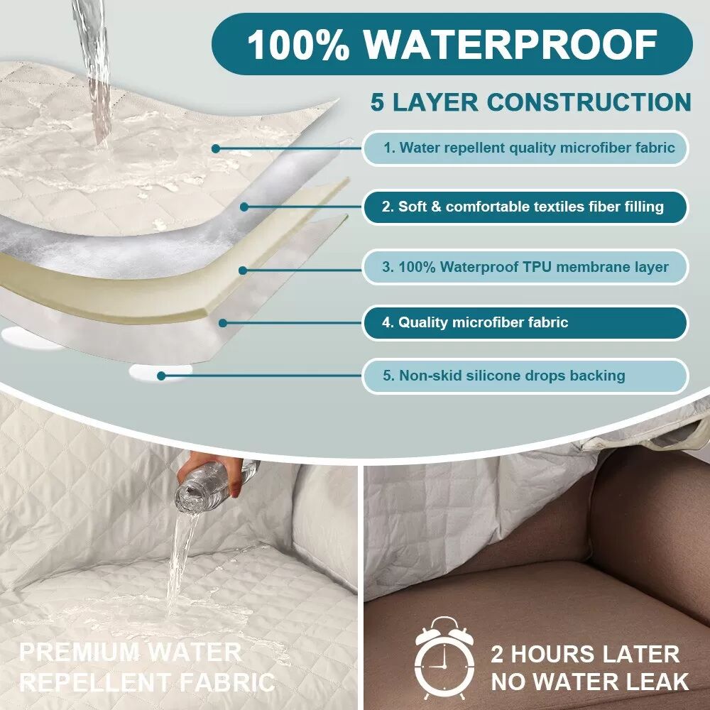 INF Wasserfester Ohrensesselbezug für Wohnzimmer Schlafzimmer - Kratzfeste Haustier Sofakissen Weiß