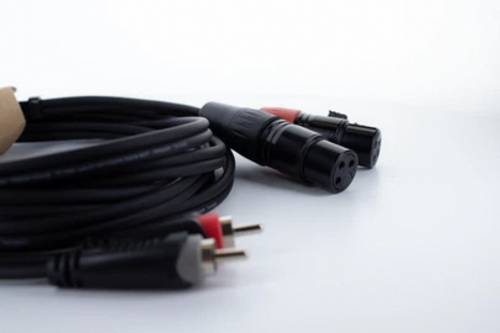 Cordial EU 1,5 FC XLR Verbindungskabel [2x XLR-Buchse 3 polig - 2x Cinch-Stecker] 1.50m Schwarz