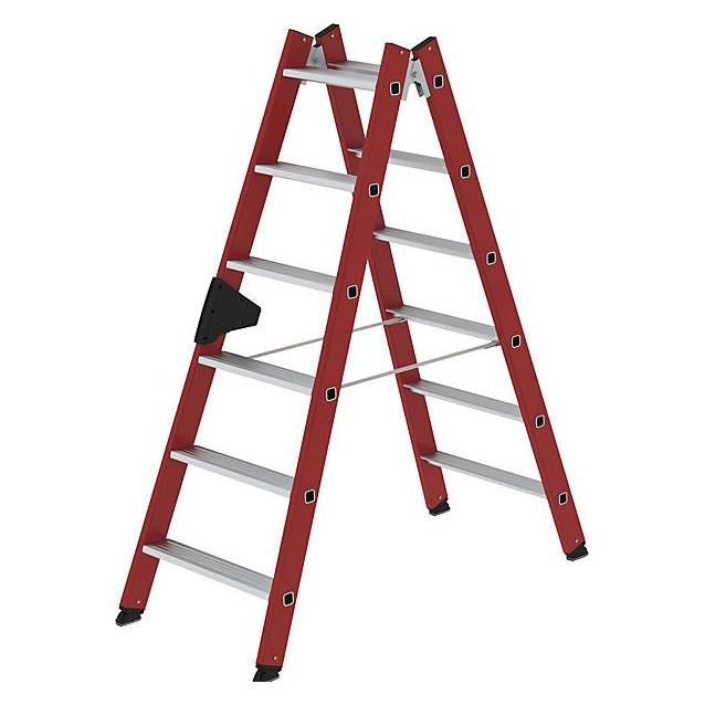 Munk Stufen-Stehleiter beidseitig begehbar GFK / Alu 2x6 Stufen (Stehleiter, 160 cm) (034112)
