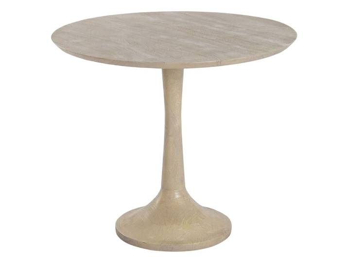 Table à manger ronde en manguier marron 90x90x77 cm