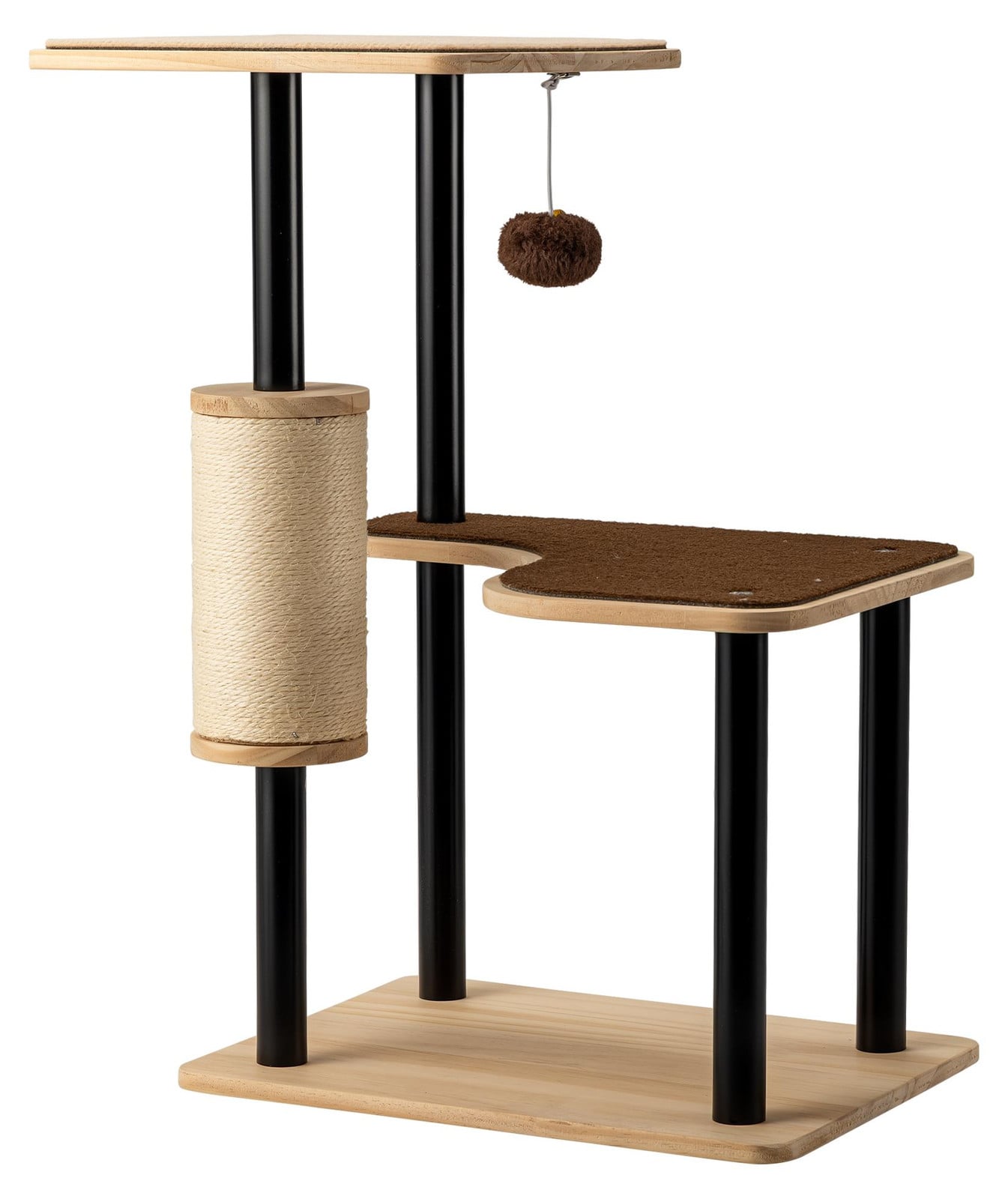 Fudajo Krabboom van metaal met sisal en krabplank, modern design, B/D/H: 40 x 29,5 x 60 cm